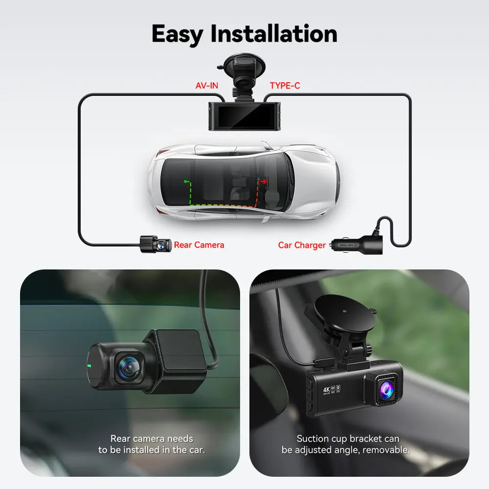 REDTIGER F7NP-EX (New Upgrade) Dash Cam Front Rear, 4K/2.5K Full HD Dash Camera for Cars, Free Included 64GB Card, Built-In Wi-Fi GPS, 3.16” IPS Screen, Night Vision, 170°Wide Angle, WDR, 24H Parking Mode, Summervibes