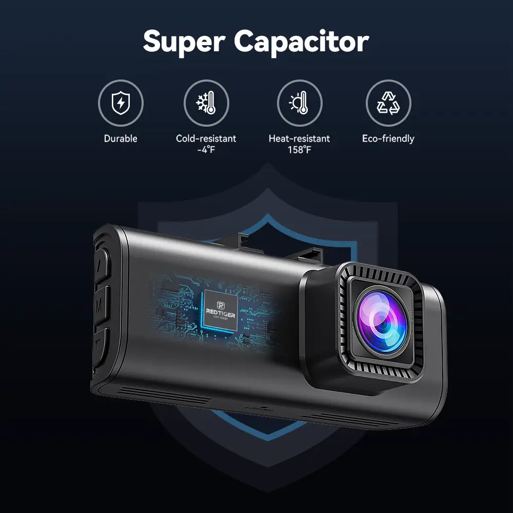 REDTIGER F7NP-EX (New Upgrade) Dash Cam Front Rear, 4K/2.5K Full HD Dash Camera for Cars, Free Included 64GB Card, Built-In Wi-Fi GPS, 3.16” IPS Screen, Night Vision, 170°Wide Angle, WDR, 24H Parking Mode, Summervibes
