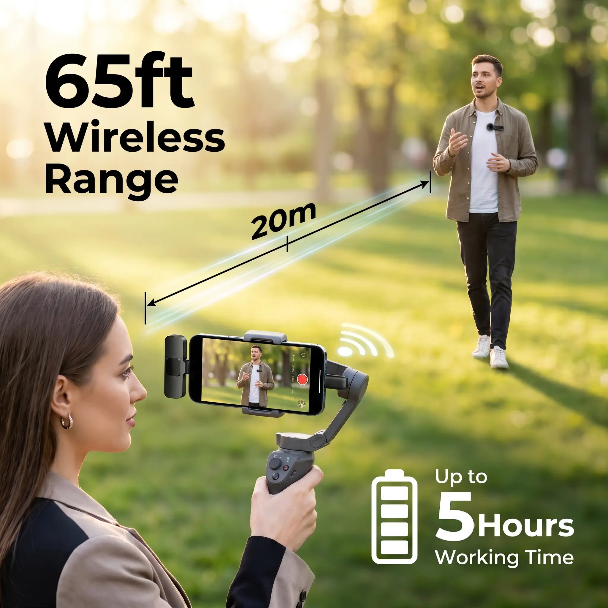 HITOZON Wireless Lavalier Microphone with Noise Reduction - Plug-And-Play Portable USB-C Lapel Mic for Iphone 15/16/17, Ipad, Android Smartphones, Camera Audio Recording - Mini Wireless Microphone Phone Accessories for Vlog, Youtube Clip-On Microphone