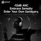 Picun F8 Pro over Ear Noise-Cancellation Wireless Headphones (Headset) - Bluetooth 5.4, Custom EQ, Detachable Fabric Earcups, Dual Device Pairing, 96-Hour Standby, Iphone/Android Compatible, Wearable Tech Cool Gadgets (Summ Grey), Gifts for Boyfriends