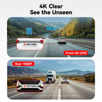 REDTIGER F7NP-EX (New Upgrade) Dash Cam Front Rear, 4K/2.5K Full HD Dash Camera for Cars, Free Included 64GB Card, Built-In Wi-Fi GPS, 3.16” IPS Screen, Night Vision, 170°Wide Angle, WDR, 24H Parking Mode, Summervibes