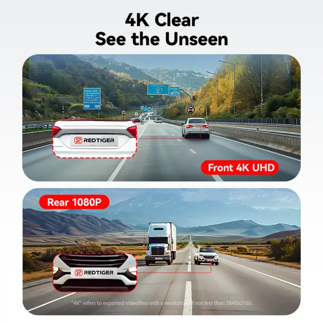 REDTIGER F7NP-EX (New Upgrade) Dash Cam Front Rear, 4K/2.5K Full HD Dash Camera for Cars, Free Included 64GB Card, Built-In Wi-Fi GPS, 3.16” IPS Screen, Night Vision, 170°Wide Angle, WDR, 24H Parking Mode, Summervibes