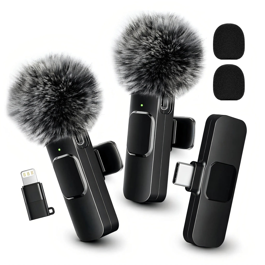 HITOZON Wireless Lavalier Microphone with Noise Reduction - Plug-And-Play Portable USB-C Lapel Mic for Iphone 15/16/17, Ipad, Android Smartphones, Camera Audio Recording - Mini Wireless Microphone Phone Accessories for Vlog, Youtube Clip-On Microphone
