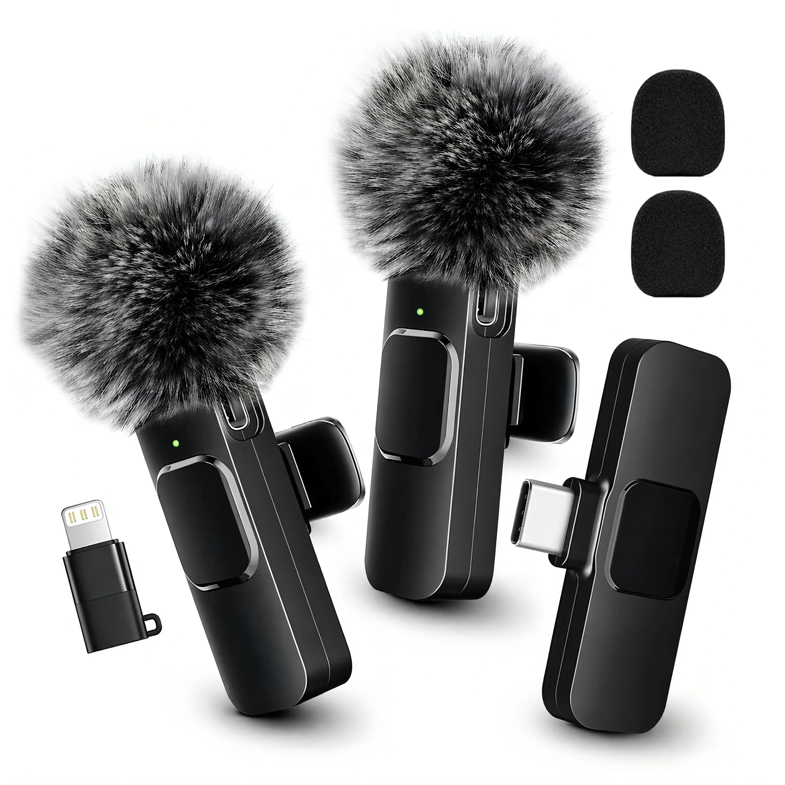 HITOZON Wireless Lavalier Microphone with Noise Reduction - Plug-And-Play Portable USB-C Lapel Mic for Iphone 15/16/17, Ipad, Android Smartphones, Camera Audio Recording - Mini Wireless Microphone Phone Accessories for Vlog, Youtube Clip-On Microphone