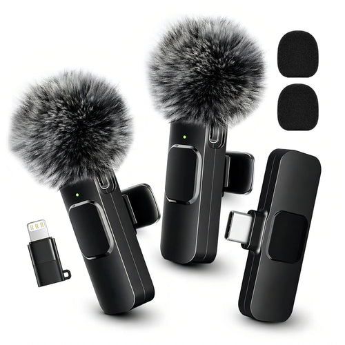 HITOZON Wireless Lavalier Microphone with Noise Reduction - Plug-And-Play Portable USB-C Lapel Mic for Iphone 15/16/17, Ipad, Android Smartphones, Camera Audio Recording - Mini Wireless Microphone Phone Accessories for Vlog, Youtube Clip-On Microphone