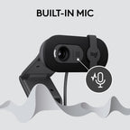 Logitech Brio 101 Full HD 1080p Webcam for Streaming and Meetings - Black
