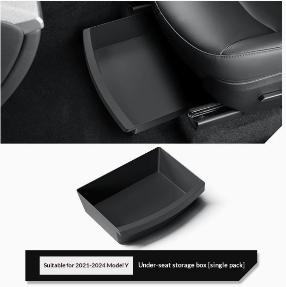 Single under-seat storage organizer for Tesla Model Y 2021–2024