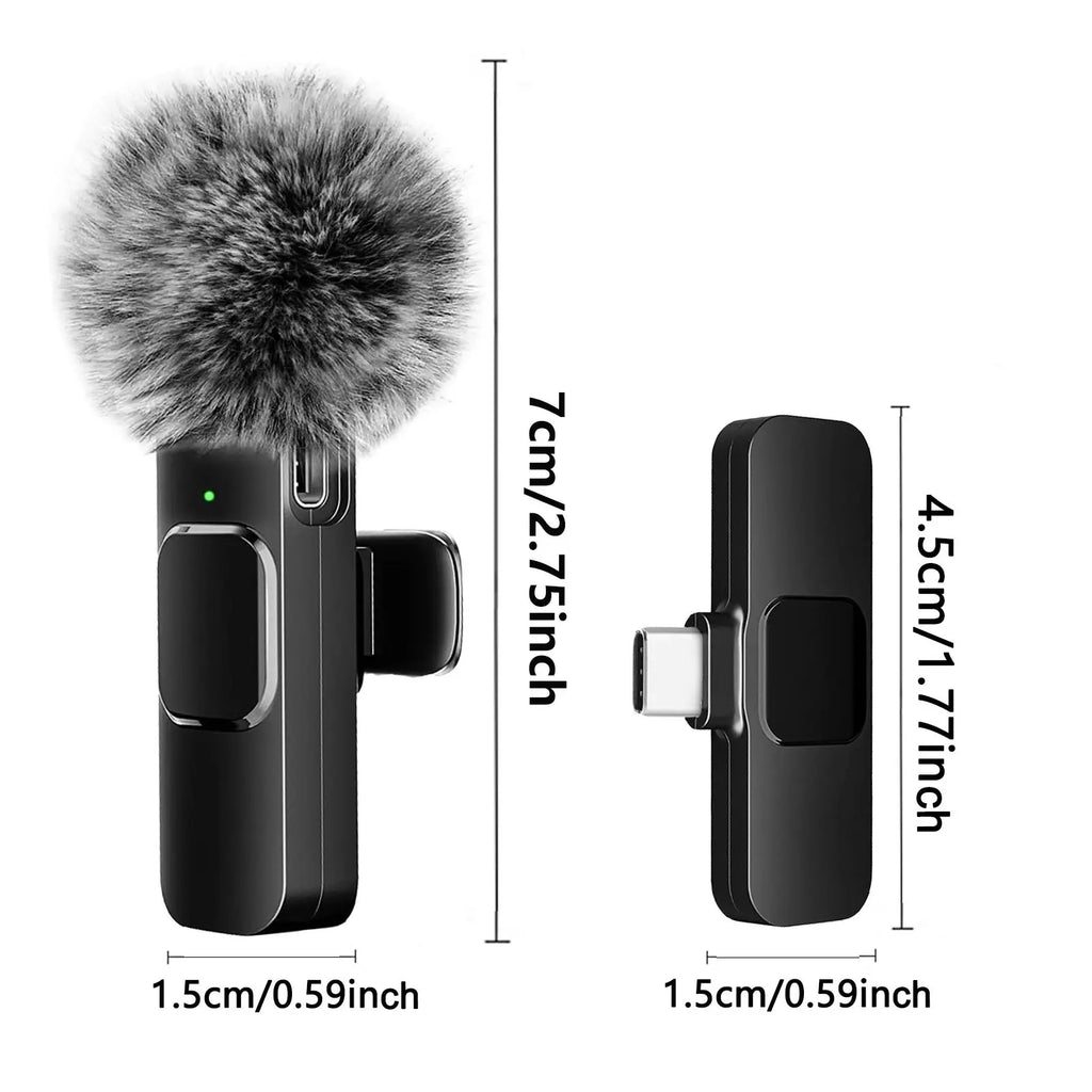HITOZON Wireless Lavalier Microphone with Noise Reduction - Plug-And-Play Portable USB-C Lapel Mic for Iphone 15/16/17, Ipad, Android Smartphones, Camera Audio Recording - Mini Wireless Microphone Phone Accessories for Vlog, Youtube Clip-On Microphone