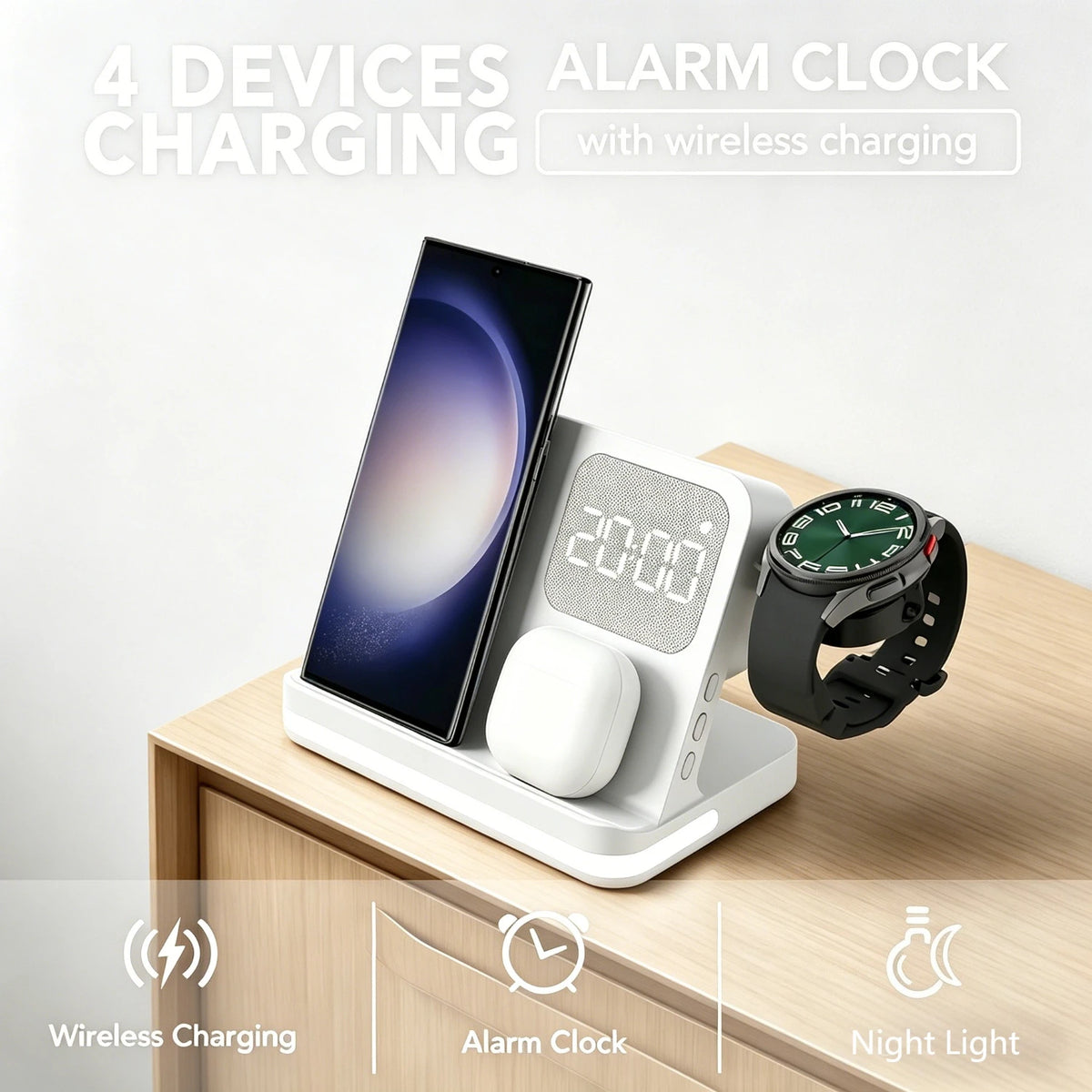 Smart Charging Hub with Alarm Clock