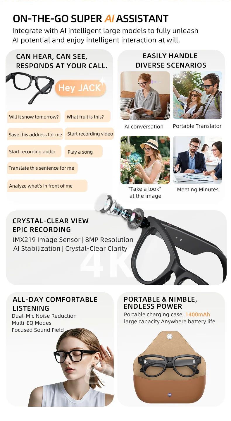 Smart Audio & Video Glasses for Creators