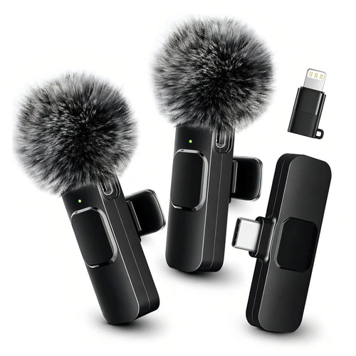 HITOZON Wireless Lavalier Microphone with Noise Reduction - Plug-And-Play Portable USB-C Lapel Mic for Iphone 15/16/17, Ipad, Android Smartphones, Camera Audio Recording - Mini Wireless Microphone Phone Accessories for Vlog, Youtube Clip-On Microphone