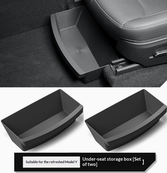 Set of two under-seat storage organizers for refreshed Tesla Model Y